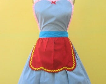 Retro apron DUMBO Circus apron great party hostess gift womens full apron that is vintage inspired