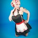 I LOVE LUCY ...... Retro red Black Polka Dot APRON with fifties details make a sexy hostess gift and is vintage inspired womens full apron
