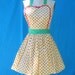 retro apron Yellow Country Floral printed apron womens full aprons