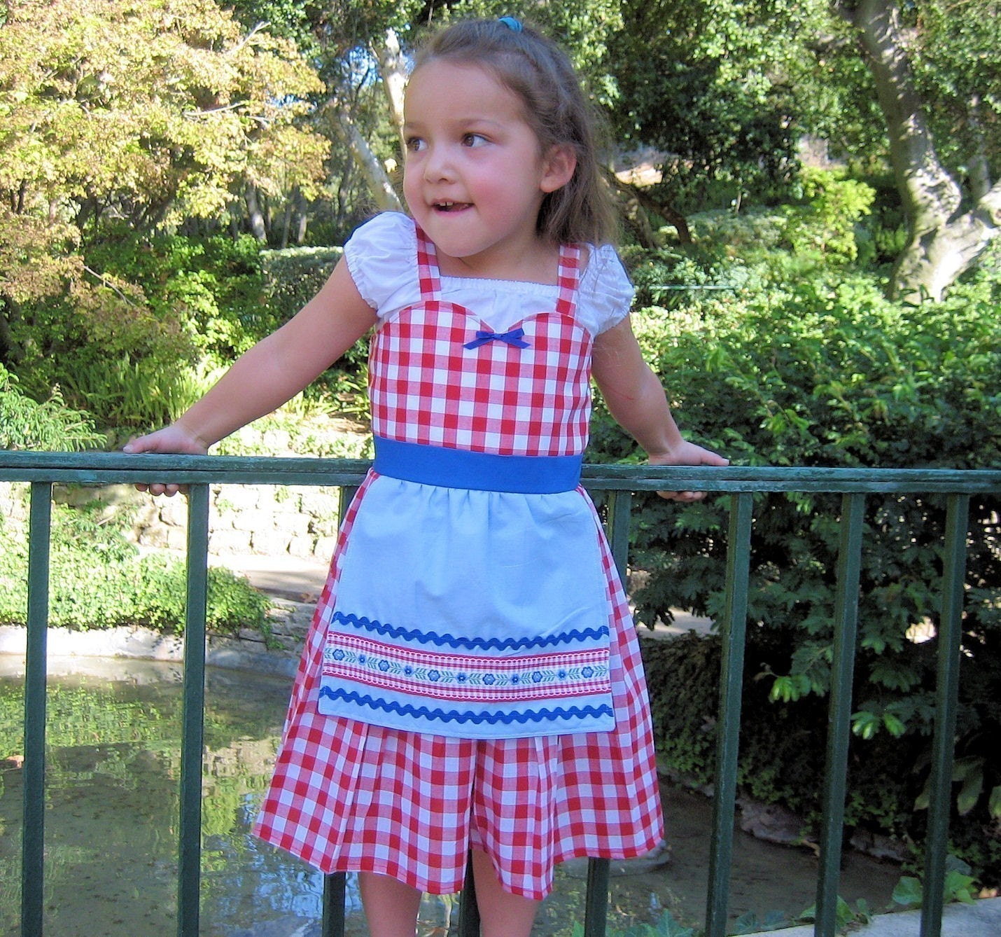 Little Red Ridinghood Storybook red gingham retro apron dress