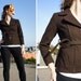 Vintage Brown Wool 70s Fitted Cropped Jacket with Tie Belt Waist - S