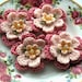 Pink Crochet Flowers in Organic Cotton x4