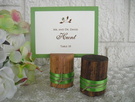 Escort Card Holders SET OF 10 Rustic Wood Place Card