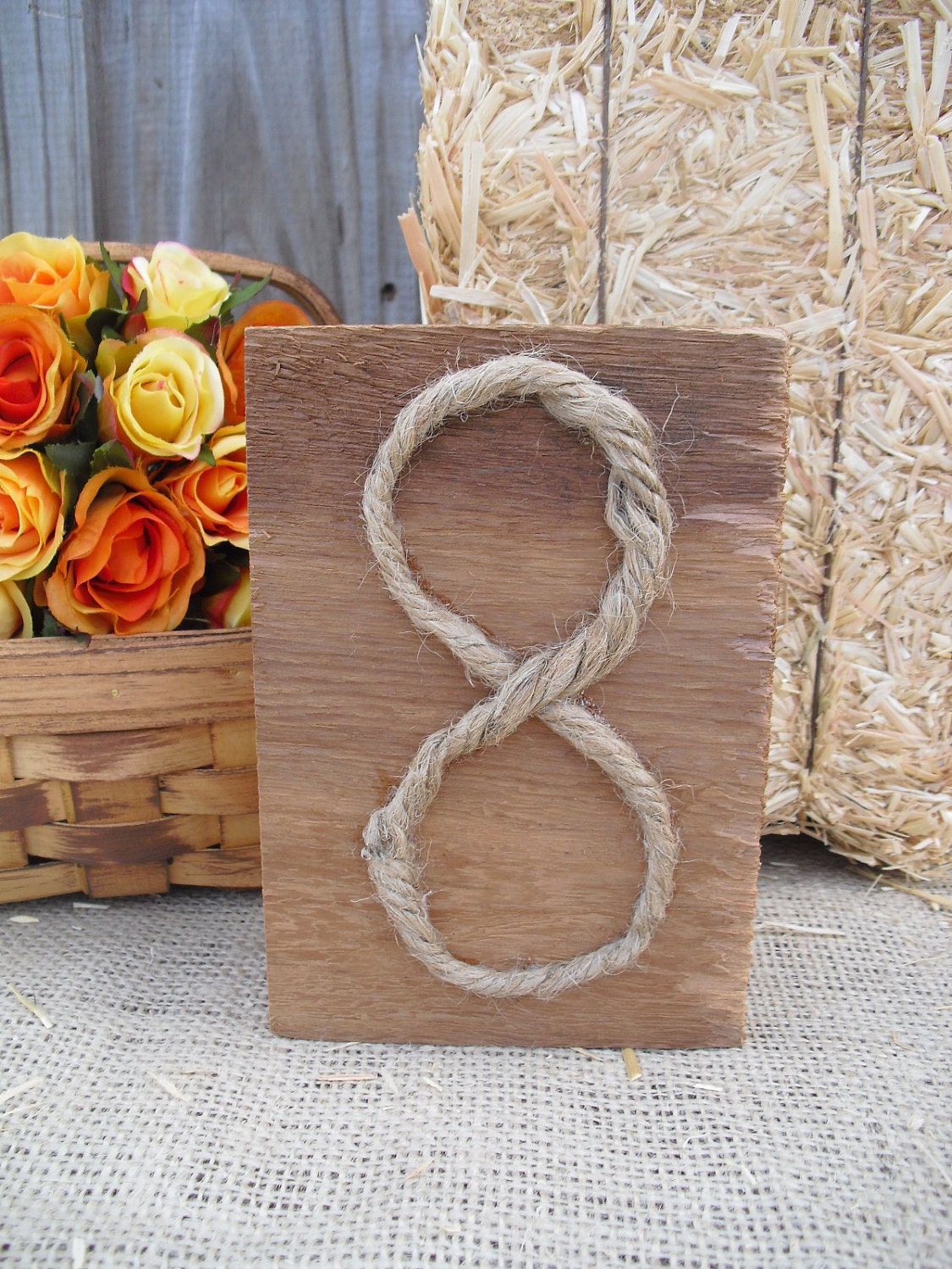 Table Number Cedar and Rope Rustic Wood Table Numbers Item