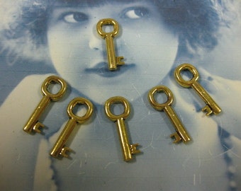 Tibet Antique Brass Small Great Shape Skeleton Keys 96GOL x6