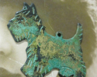Verdigris Patina Scottie Dog Charms 669VER x2