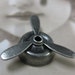 Silver Ox Patina Spinning Propellers on a base Great For Steampunk 994SOX x2