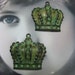 Large Brass Verdigris Patina Crown Charms 1188VER x2