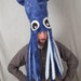 Giant Squid Fleece Hat - Blue Tie-Dye