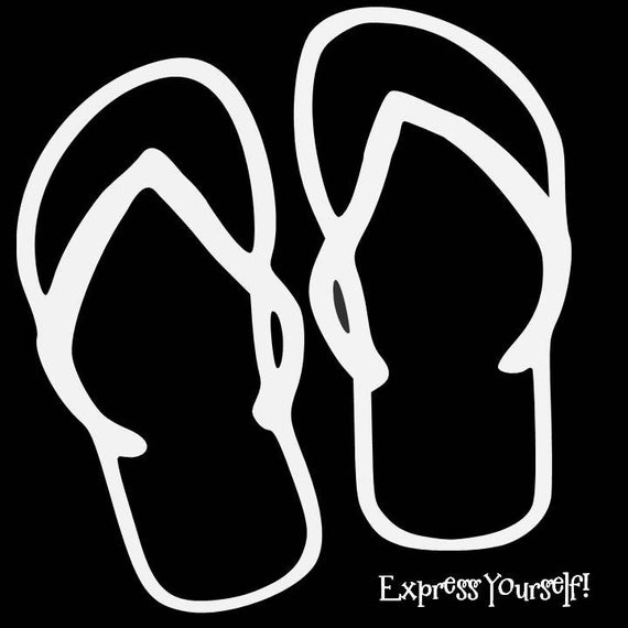 Vinyl Flip Flop Car Window Decal Sticker