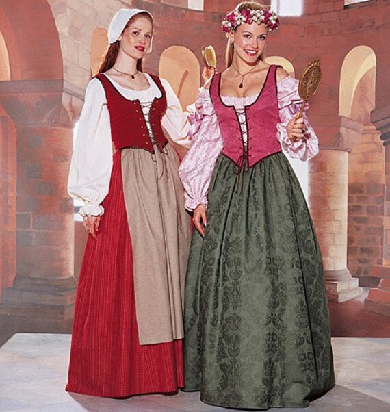 medieval dress patterns plus size Wench Butterick 6196 Peasant Renaissance Costume Sizes Pattern Fair or