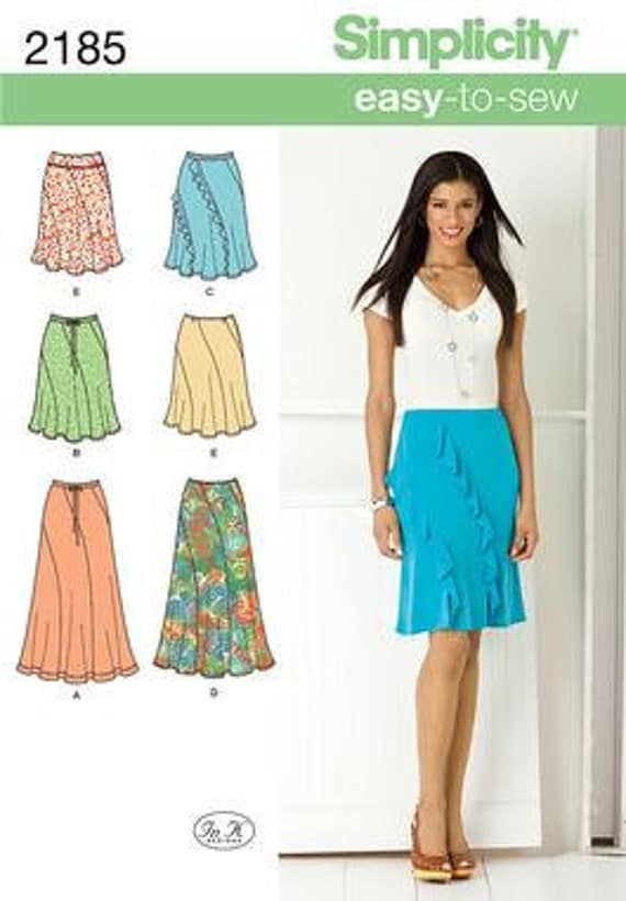 Swirl Skirt Pattern Simplicity 2185 Size 6-14 by PatternParlor