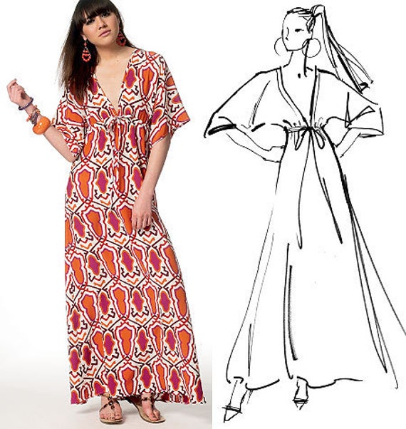 cotton pattern dress lawn Star PatternParlor Fashion McCalls Caftan by 6552 Dress Maxi