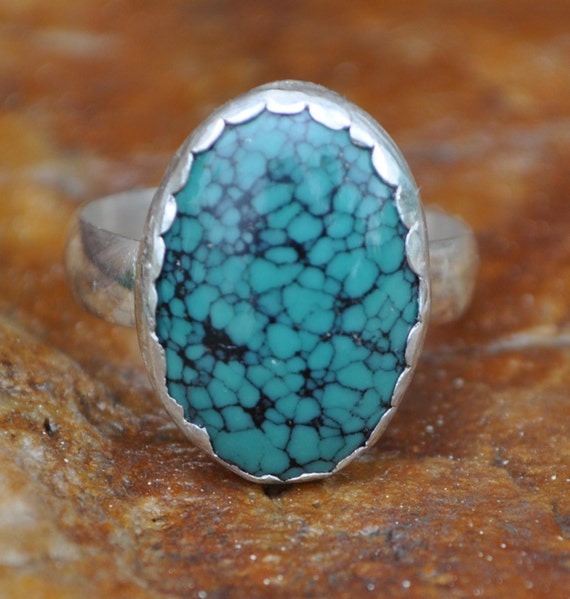 Oval Turquoise Ring by ktksilver on Etsy