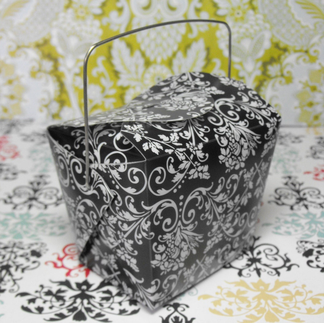 6 Pack Small Black Chinese Take Out Style Boxes by NotableNotions
