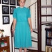 Vintage teal pleated dress - large