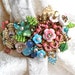 Exquisite Lilygrace Pastel Floral Handwired Antique Brass Cuff with Vintage Rhinestones and Vintage Miriam Haskell Glass Flowers
