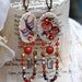 RESERVED - Lilygrace Swallow and Heart Tattoo Handpainted Cameo Earrings with Vintage rhinestones and Jade
