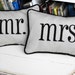 mr and mrs Embroidered Pillow Cover Set - Choose Your Colors - 12 x 16