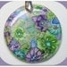 Jewelry SALE Flower Garden Faux Dichroic Pendant Necklace, polymer clay