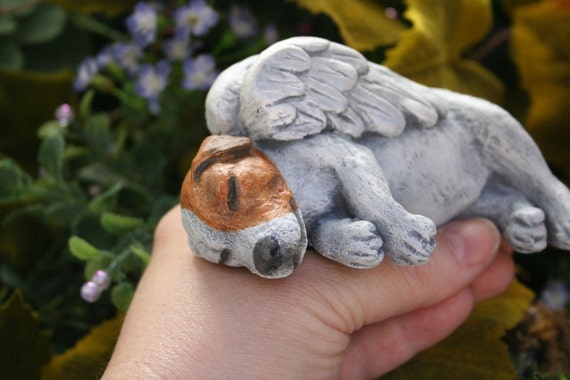 Jack Russell Terrier Dog Angel Concrete Memorial