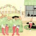 Dachshunds nestled all snug in their bed on Christmas Eve / Lynch signed folk art print Wiener Dog