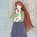 Angel with Jack Russell Terrier (JRT Parson) / Lynch signed folk art print