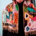 Upcycled Pendleton Wool Scarf Vintage Fabric Collage ART