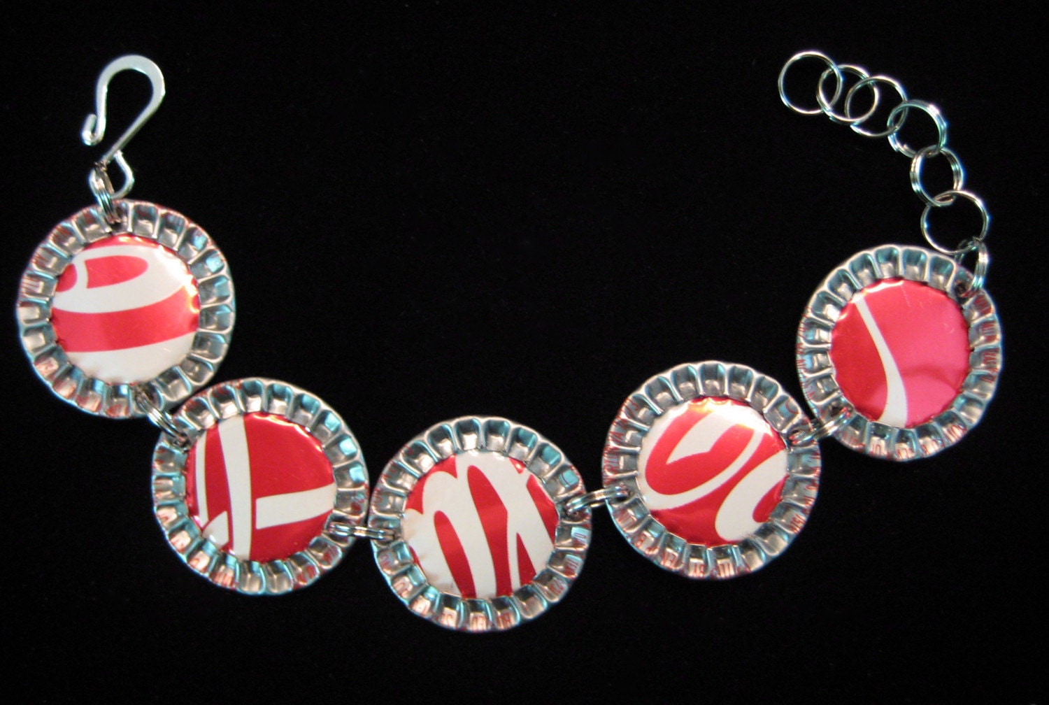 Bottle Cap Bracelet with Soda Can Inset