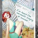 I've heard the mermaids singing at sunset Vintage Beach Inspired Blank Note Card LAST ONE