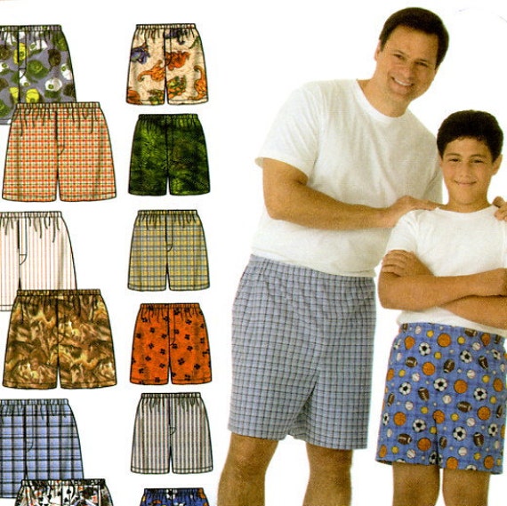 Simplicity 4758 Husky Boys Big and Tall Mens Boxer Shorts All