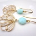 Gold and Amazonite Dragonfly Earrings