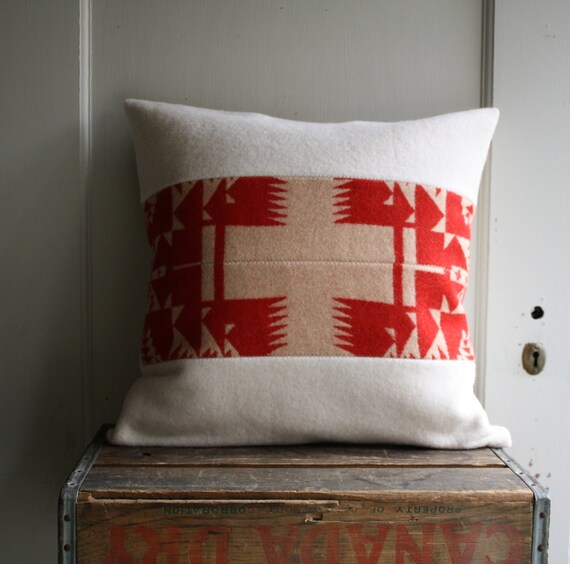 handmade pendleton wool pillow cover by littlebyrdvintage on Etsy