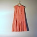 vintage 1960s red dress / 50s 60s gingham dress / rockabilly drop waist scooter dress medium large