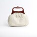 60s vintage handbag / Etra leather purse / lucite frame bag
