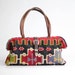 80s vintage kilim and leather handbag / vintage Elephant Walk tapestry purse / handmade leather carpet bag