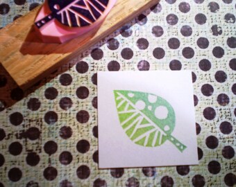 Lotus Flower Motif hand carved rubber stamp