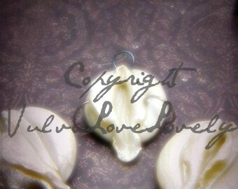 White Vagina Portrait Necklace, Pearl White Vagina, Custom: Venus Pearl-- Mature