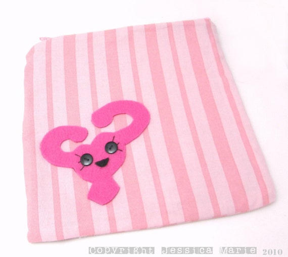 happy uterus large sized zip pouch nightmare before christmas heart necklace