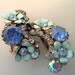RESERVED for Maggie Shuck - Vintage WEISS Baby Blue Forget Me Not & Rhinestone Earrings