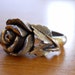 Vintage late 1960s ROSE RING - Cast Metal - Heavy Texture - Victorian Styling - Size 7
