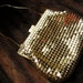 Vintage Purse Gold Metal Mesh Cocktail Handbag - Shimmery with Smooth Snake Chain Handle