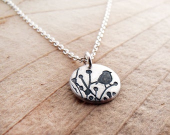Tiny little bird necklace, silver bird jewelry, bird pendant, songbird, sparrow, gift for her, gift for wife, girlfriend gift, coworker