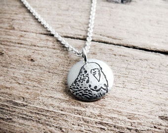 Tiny parakeet necklace, silver budgie necklace, remembrance necklace, memorial jewelry