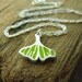 Tiny ginkgo leaf necklace in silver and concrete