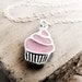 Cupcake necklace - silver and concrete - Made to order