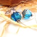 Sky Brilliant Turquoise Vintage Acorn Style Crystal Earrings