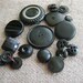 Vintage Black Buttons 1950's OFG Team