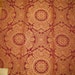 Yellow Red Embroidered Lampas Medallion DESIGNER FABRIC SAMPLE