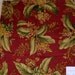 Robert Allen Meadow Rue Floral Jungle Designer Fabric Sample Leaf Red Olive